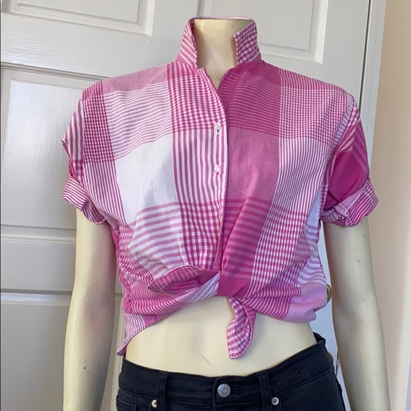 Vintage Tops - 10 for $15 Vintage plaid pink boxy top